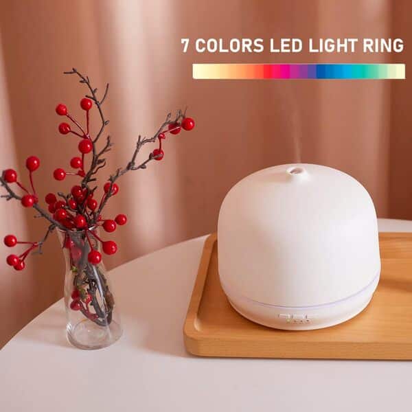 Diffuseurs d'huiles essentielles en céramique pour la maison, grande pièce, aromathérapie, diffuseur d'air ultrasonique 500 ml avec minuterie, blanc