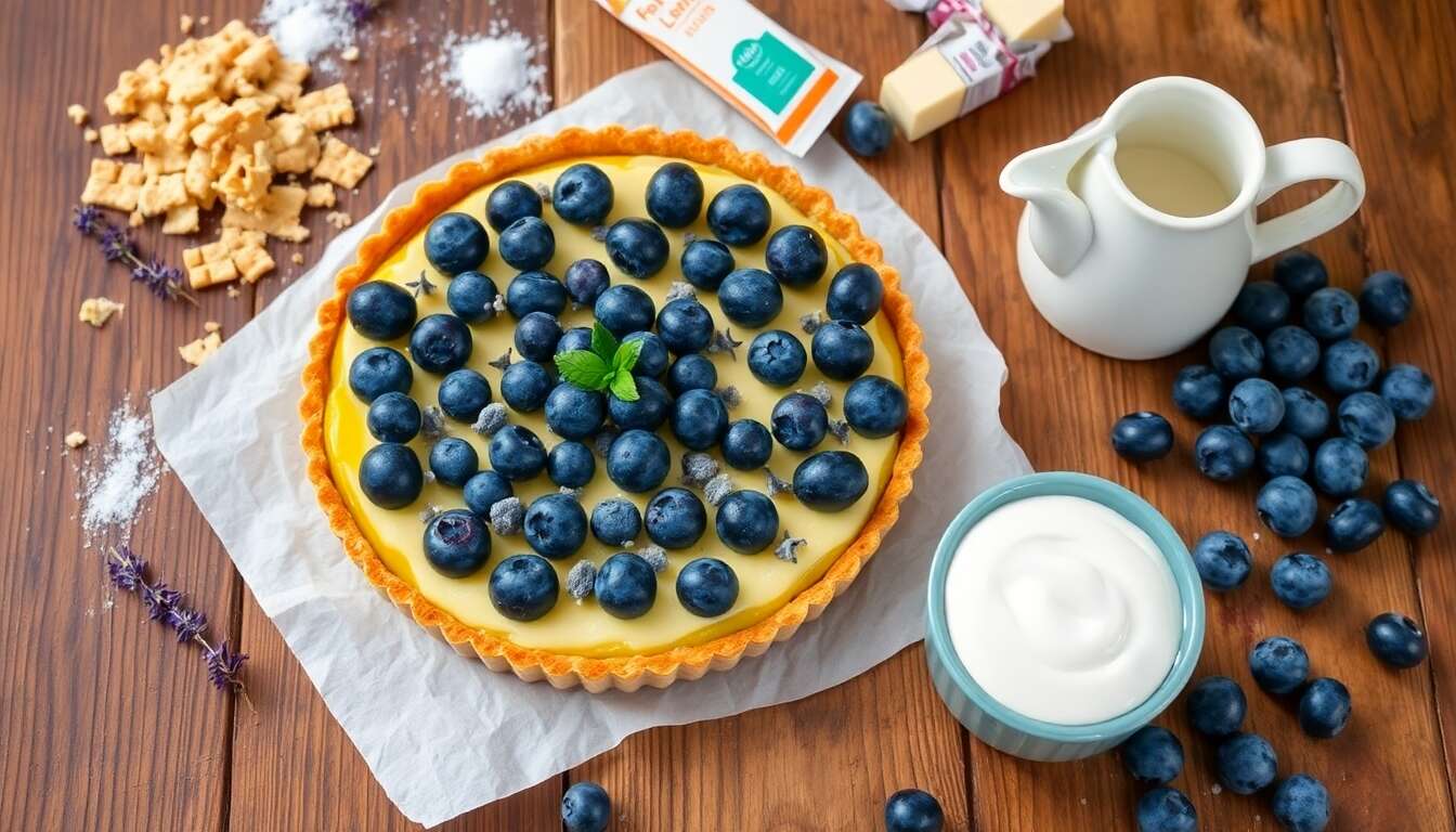 Tartelette aux myrtilles et lavande