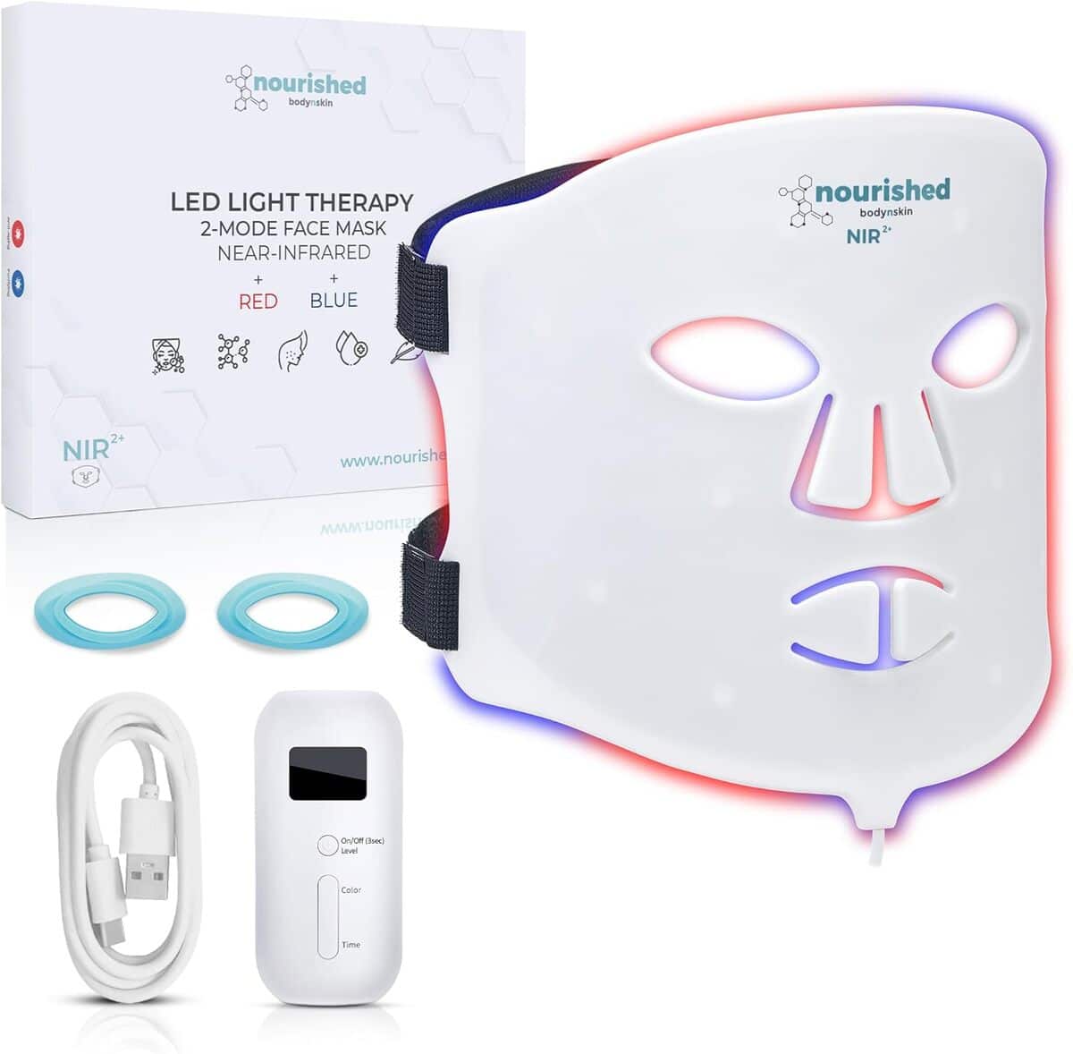 Test du masque facial LED Nourished Bodynskin : luminothérapie anti-âge