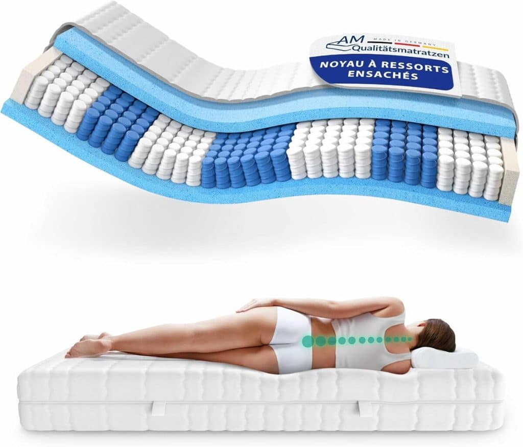 Test : matelas à ressorts AM Qualitätsmatratzen 160x200 cm, 7 zones de confort
