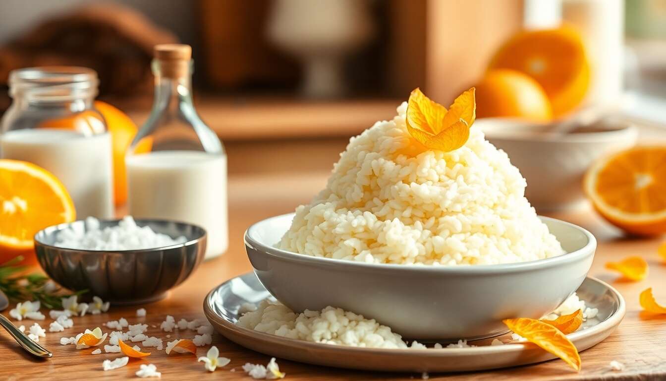 Riz au lait infusé à la fleur d'oranger