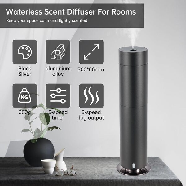 Flycross Diffuseur Huiles Essentielles, Diffuseur D'huiles Essentielles Qui Peut Être Réglé sur Une Minuterie, Désodorisant Maison Aromathérapie À Arrêt Automatique