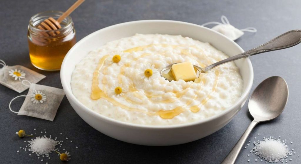 Riz au lait infusé à la camomille et au miel