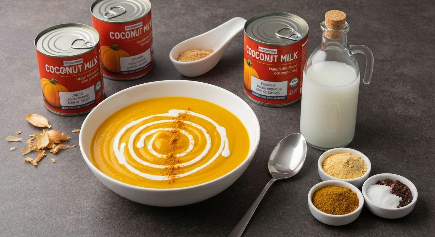 Soupe crémeuse de potiron et lait de coco