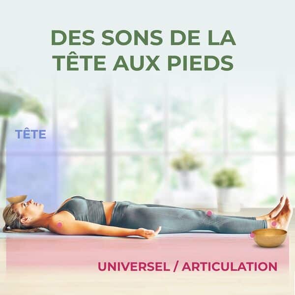 MASSAGE-EXPERT Ensemble de bols chantants tibétains pour particuliers [2 x bols], Grand Ø 21,5 cm - tonalité basse, Mini Ø 13,5 cm - tonalité haute, pour le massage sonore, la relaxation et le yoga