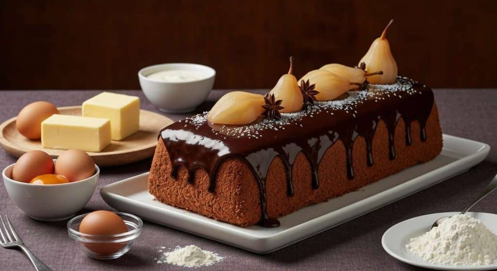 Bûche de Noël Poires et Chocolat : recette Gourmande