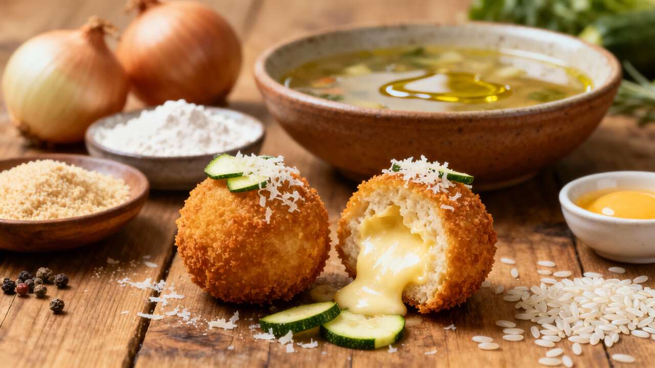 Recette Arancini Courgettes et Mozzarella