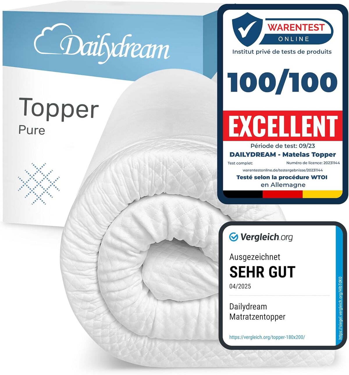 Test du surmatelas Dailydream modèle M en mémoire de forme